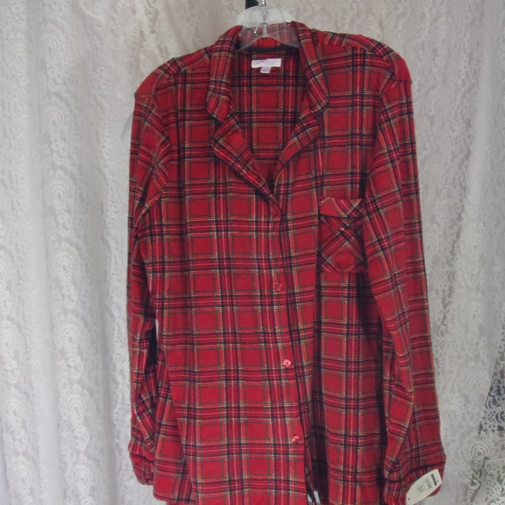 Secret Treasures Red Plaid Soft and Cuddly Pajama Set